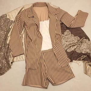 Striped blazer and matching shorts